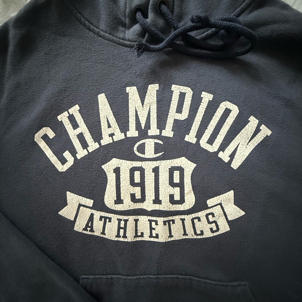 Vintage Blue Gray Champion Hoodie